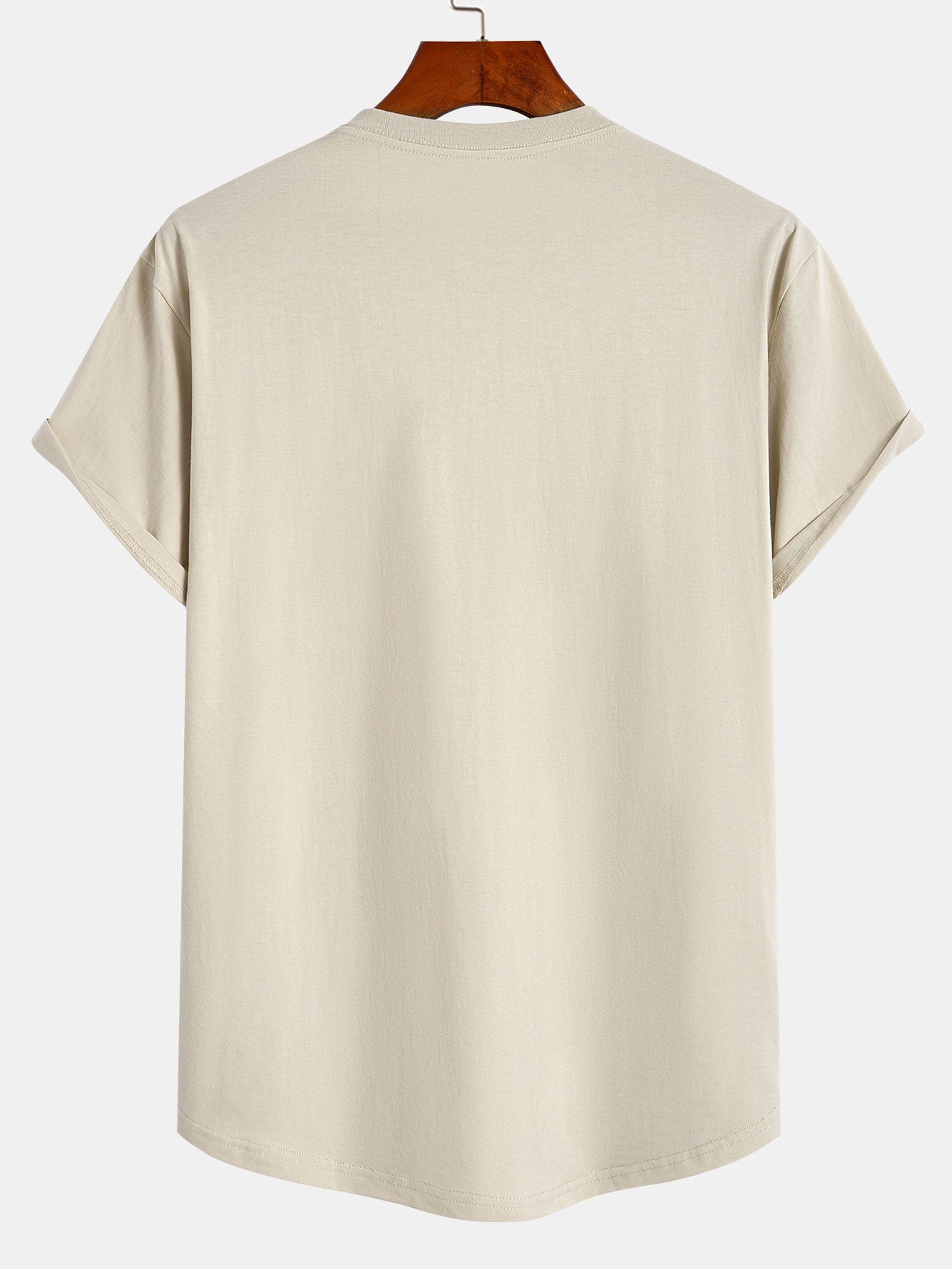 Basic katoenen T-shirt met afgeronde zoom