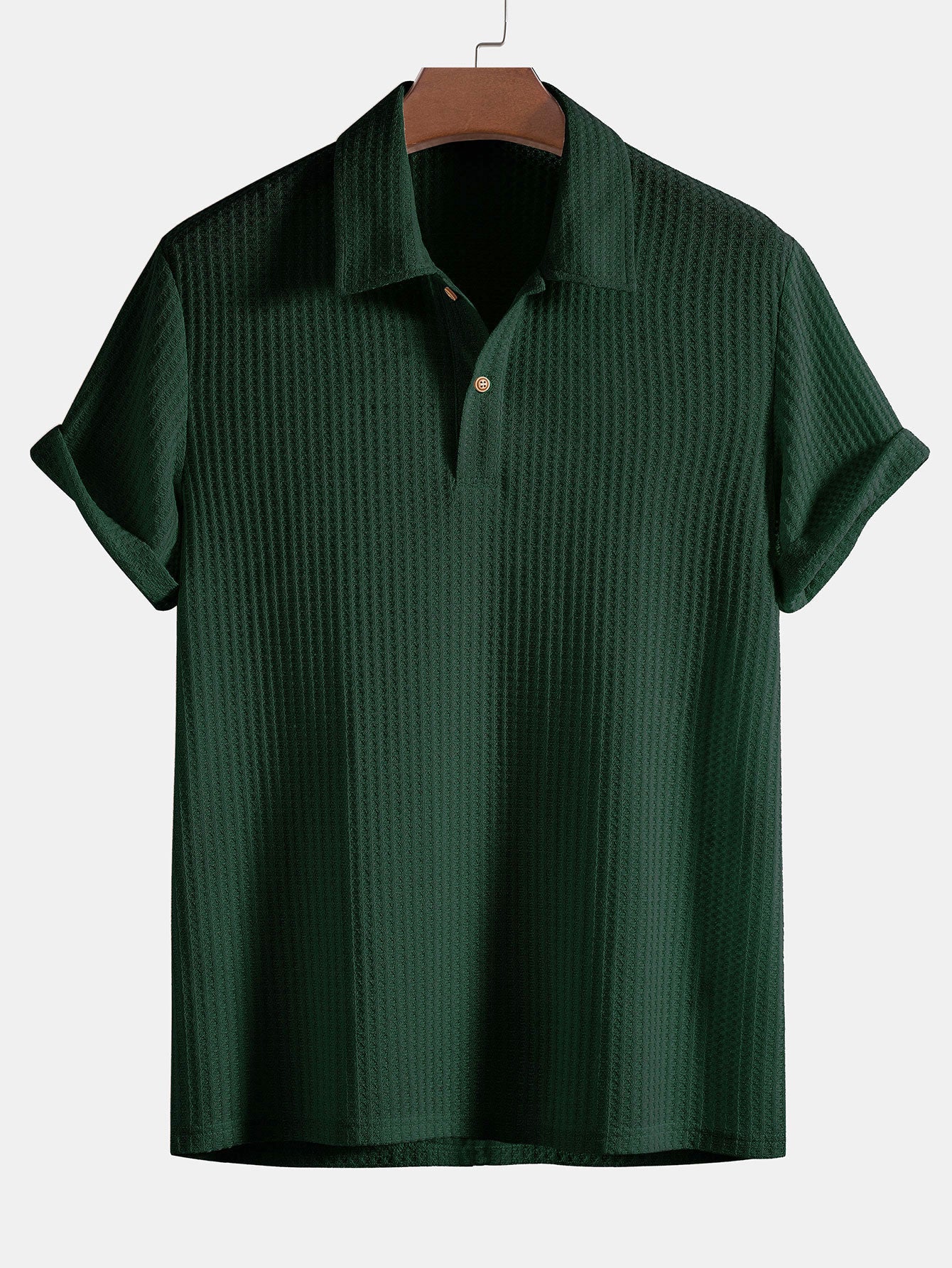 Waffle knit polo shirt