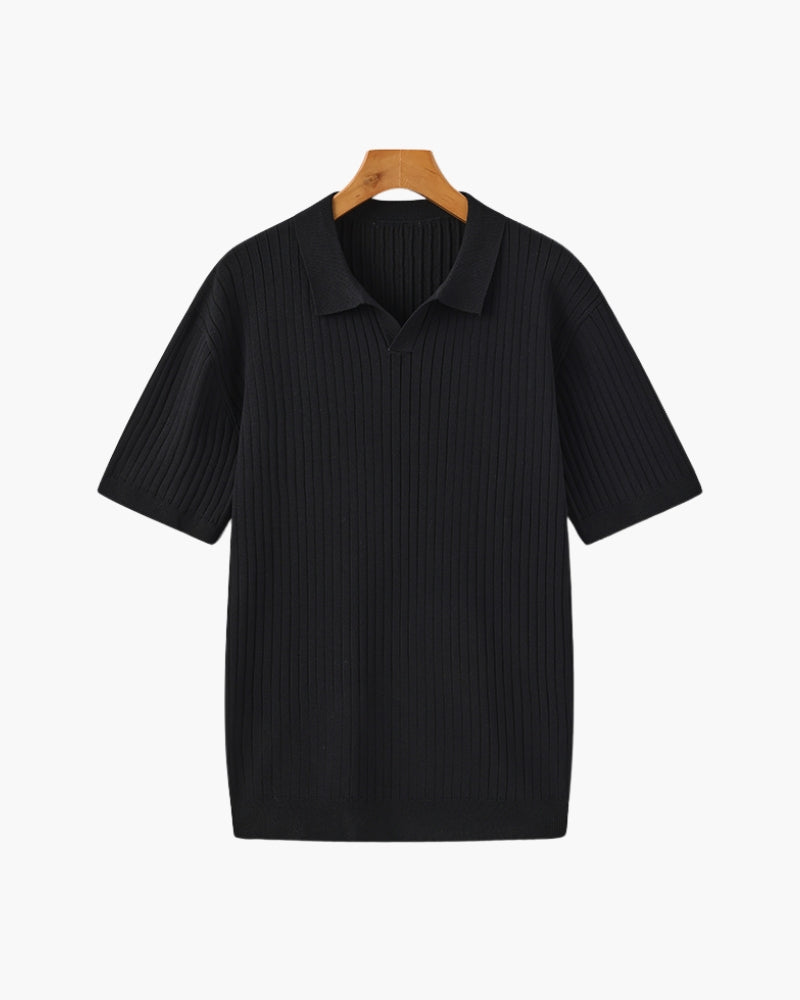 Premium polo in rib knit