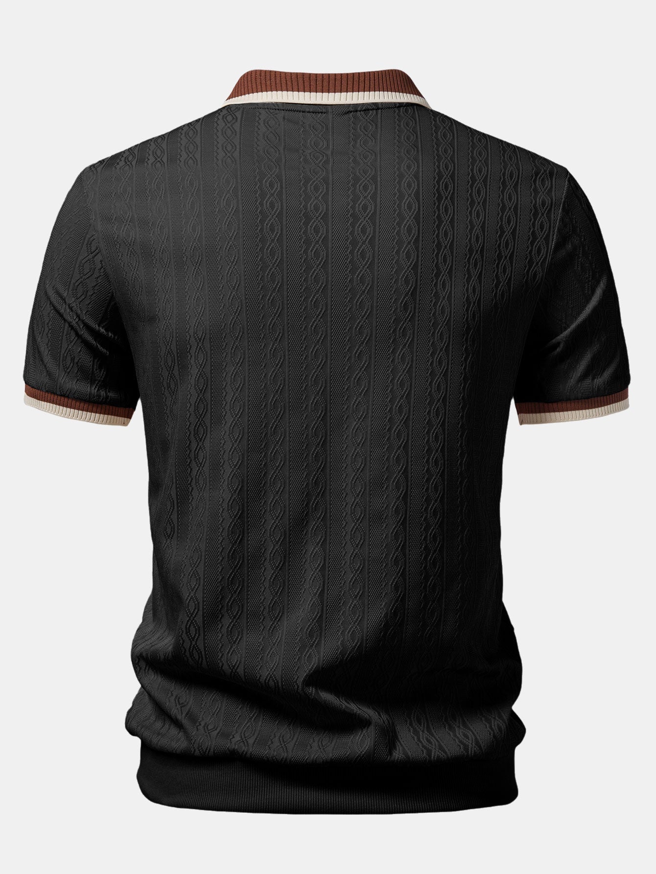 R&L™ Premium Strukturiertes Reißverschluss-Polo
