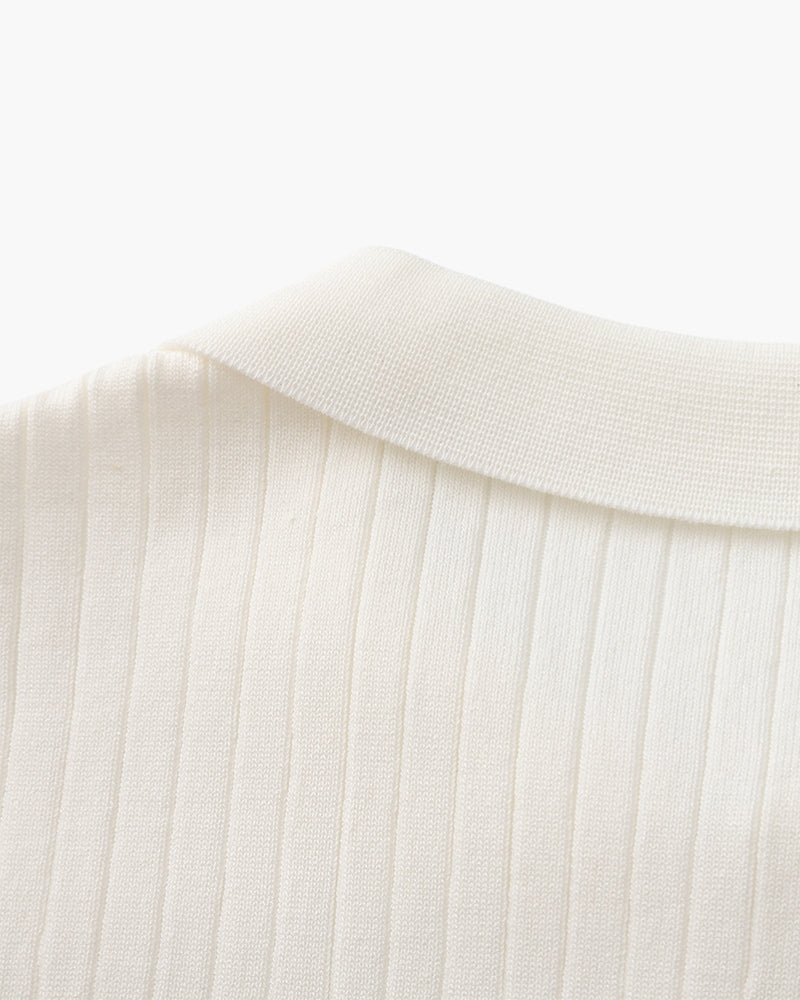 Premium polo in rib knit