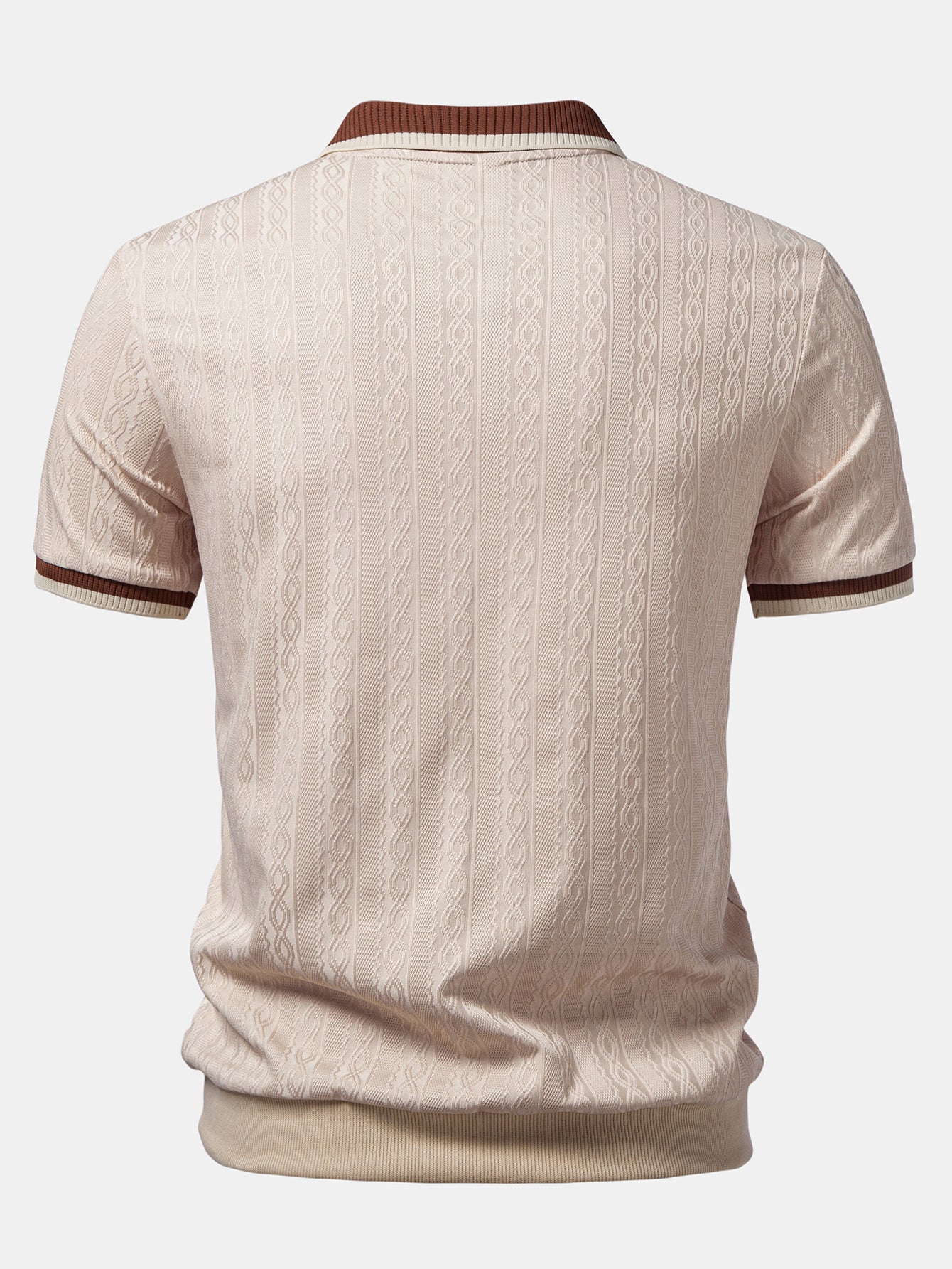 R&L™ Premium Strukturiertes Reißverschluss-Polo