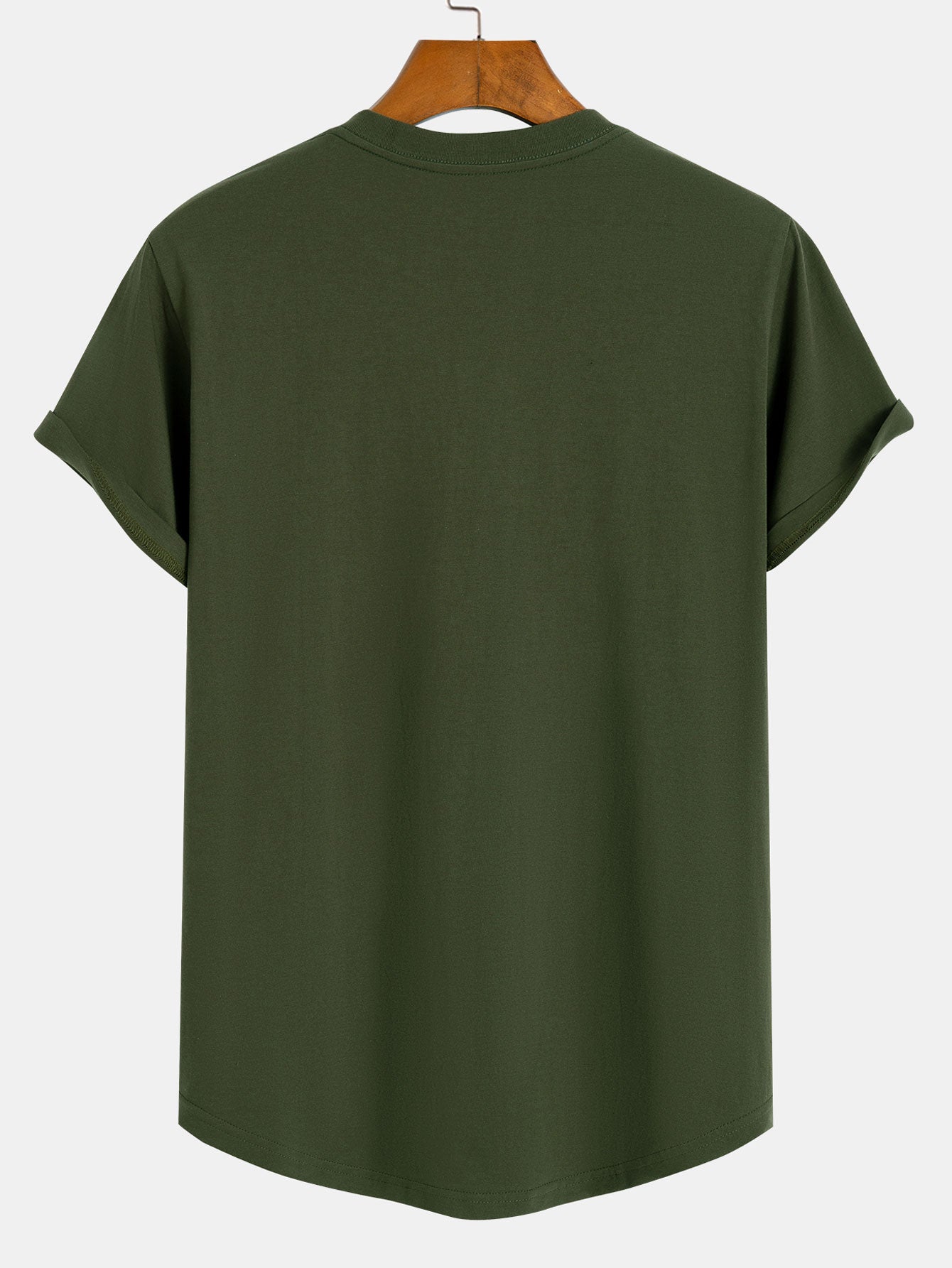 Basic katoenen T-shirt met afgeronde zoom