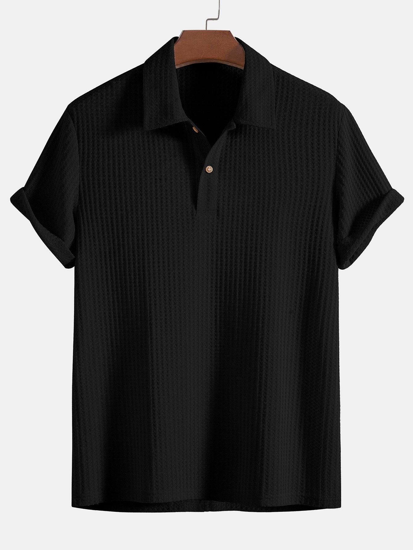 Waffle knit polo shirt