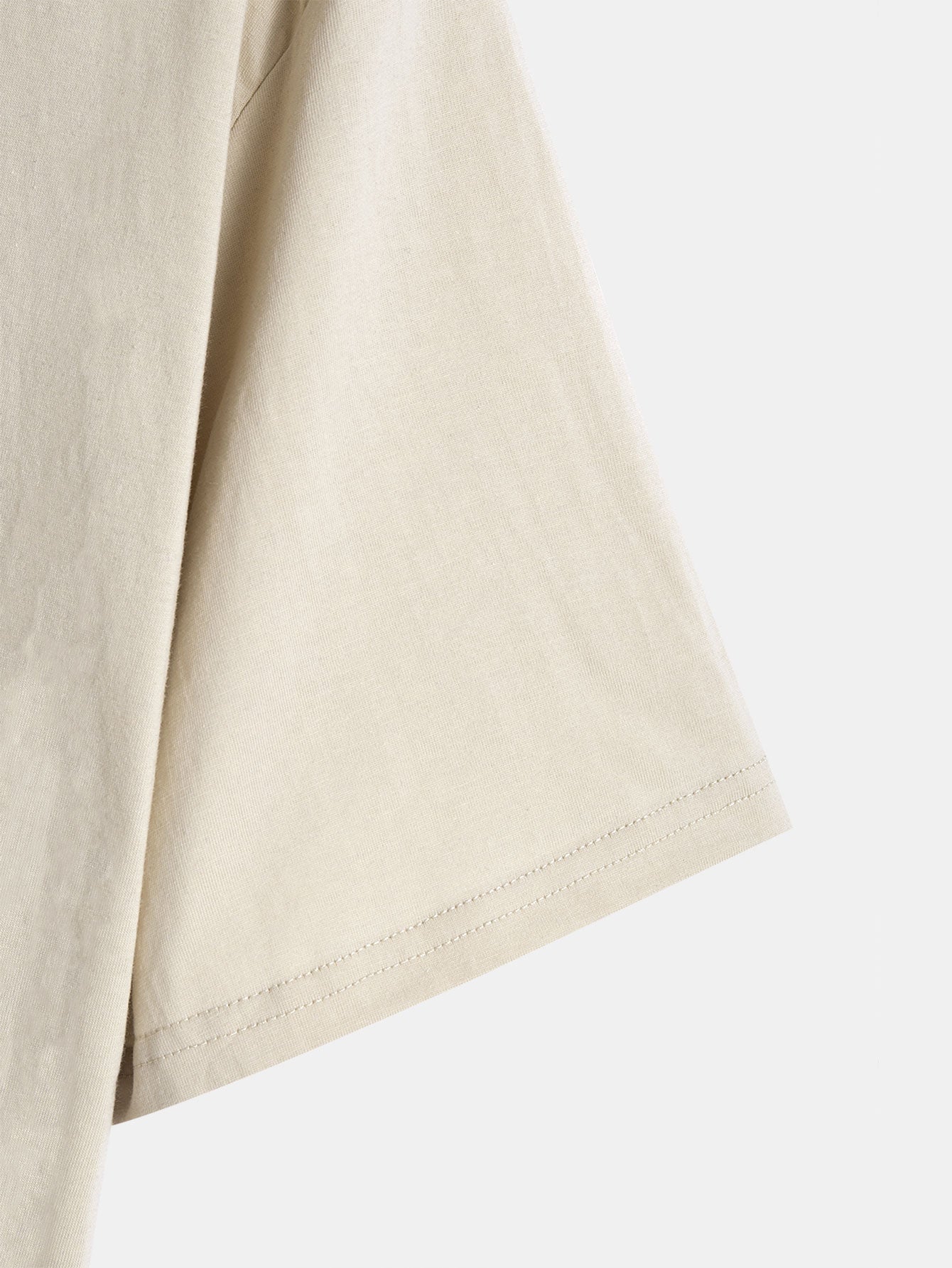 Basic katoenen T-shirt met afgeronde zoom