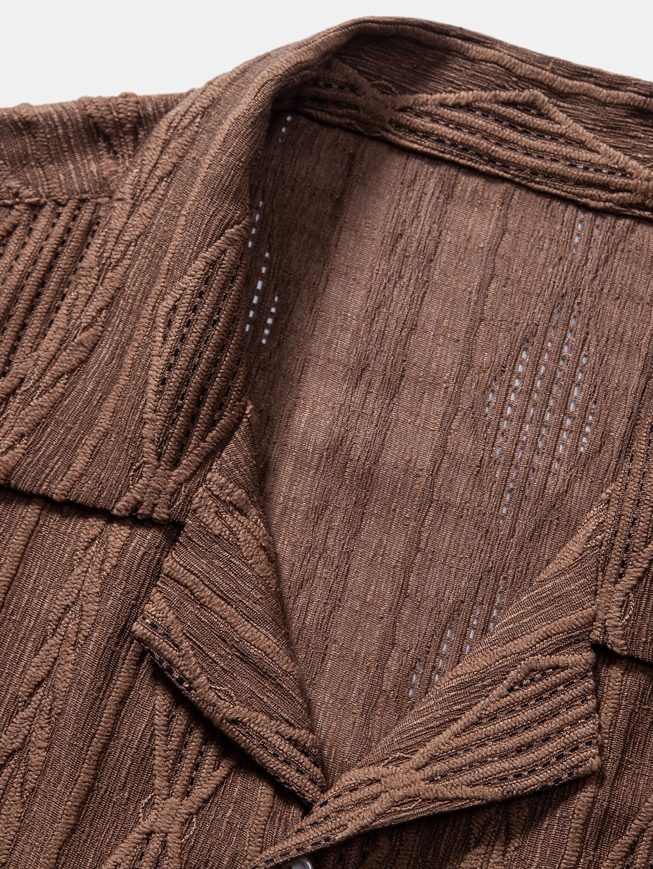 Cubaans overhemd in geometrische jacquard